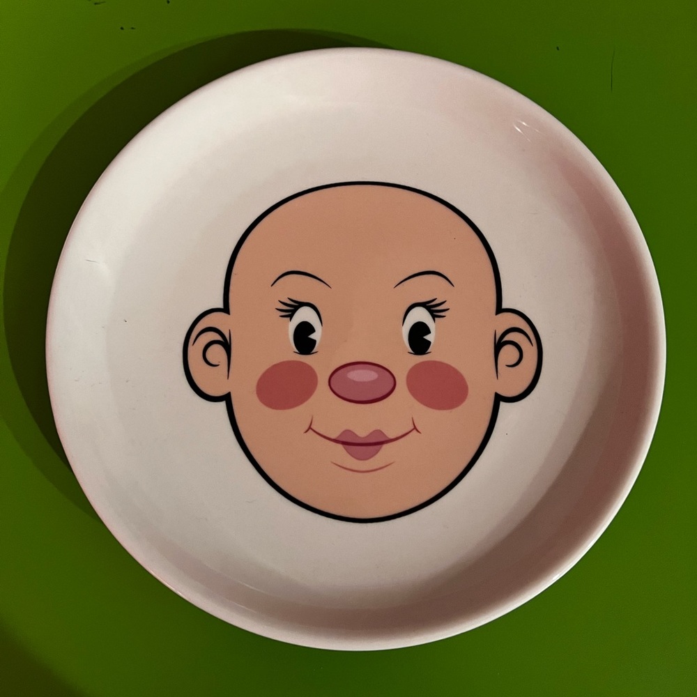Fred & Friends FOOD FACE plate "Play with your food!" porcelain 8.5" diameter